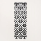 スクロールダマスクLgパターン黒（白） ヨガマット (裏面)