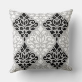 スクロールダマスクLg Ptn B&Wオングレー クッション (裏面)