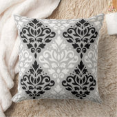 スクロールダマスクLg Ptn B&Wオングレー クッション (ブランケット)