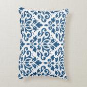 スクロールダマスクLg Ptn Dk青(白) アクセントクッション (裏面(縦))