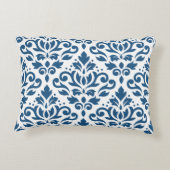 スクロールダマスクLg Ptn Dk青(白) アクセントクッション (裏面)