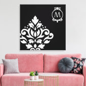 スクロールダムスクオフセットI (イニシャル華美) WB キャンバスプリント (インサイチュ (リビング))