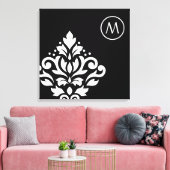 スクロールダムスクオフセットI (イニシャル) WB キャンバスプリント (インサイチュ (リビング))