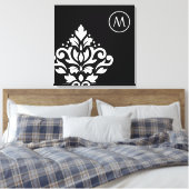 スクロールダムスクオフセットI (イニシャル) WB キャンバスプリント (インサイチュ (寝室))