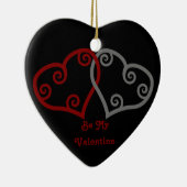 スクロールハートは私のバレンタインオーナメント セラミックオーナメント (右)