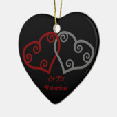 スクロールハートは私のバレンタインオーナメント セラミックオーナメント (左)