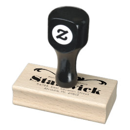 スクロールハートカスタム差出人住所ゴム印 ラバースタンプ