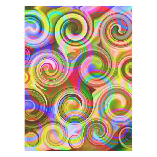 スクロールパステル幾何学抽象芸術 テーブルクロス (正面)