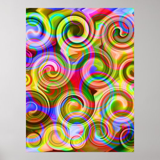 スクロールパステル幾何学抽象芸術 ポスター (正面)