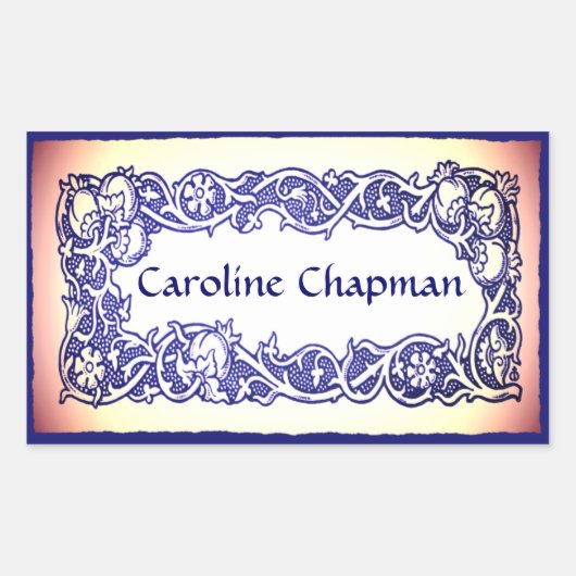 スクロールファンシー 長方形シール (正面)