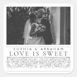 スクロールフォーマル葉するPhoto Love is Sweet スクエアシール