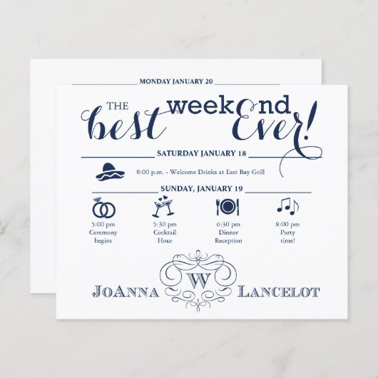 スクロールフレ結婚ームの週末の日程 (正面/裏面)