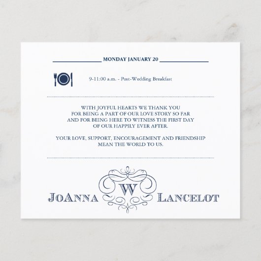 スクロールフレ結婚ームの週末の日程 (裏面)