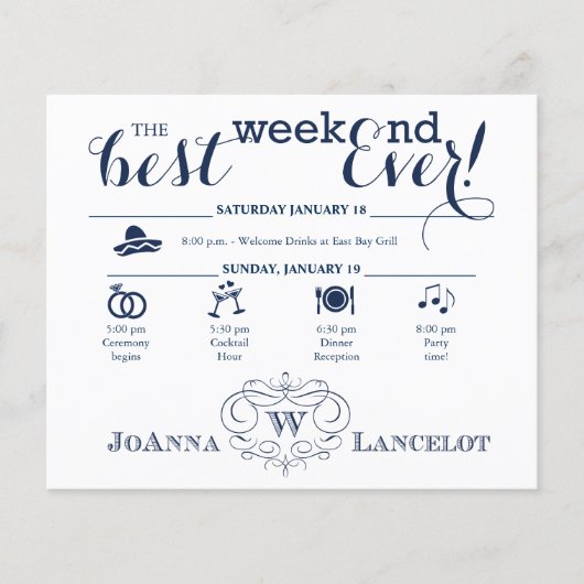 スクロールフレ結婚ームの週末の日程 (正面)