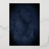 スクロールフローラバタフライエレガントネイビーキンセアニェラ 箔招待状 (裏面)