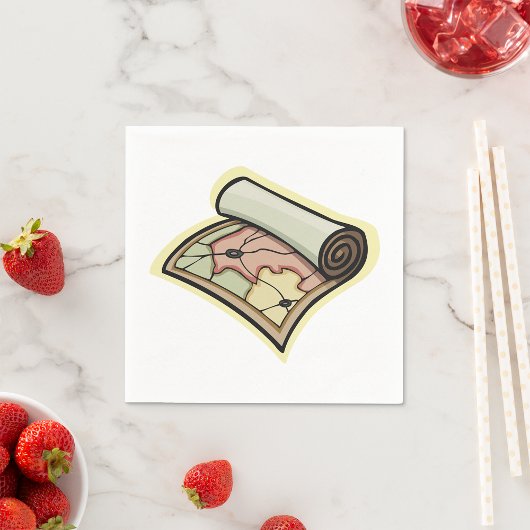 スクロールマップ紙ナプキン スタンダードカクテルナプキン