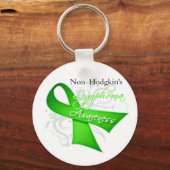 スクロールリボン非ホジキンリンパ腫認識度 キーホルダー (正面)
