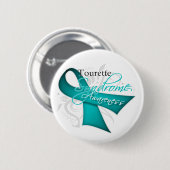 スクロールリボン – トゥレット症候群認識度 缶バッジ (正面&裏面)