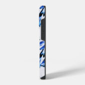 スクロールリーフ ブルー iPhoneケース (左側面)