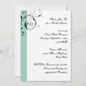 スクロールリーフ·ホワイト·ジェード·グ結婚リーンのブライダルシャワー 招待状 (裏面)