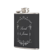 スクロール付きダークグレーの黒板 フラスク (左)