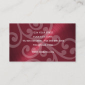 スクロール付き赤いシアンの名刺 名刺 (裏面)