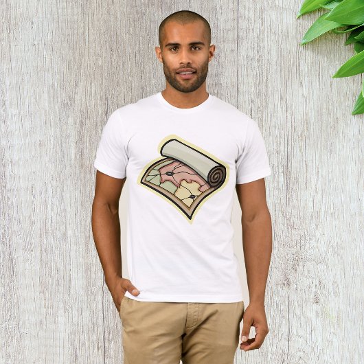 スクロール地図メンズTシャツ Tシャツ