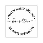 スクロール文字タイポグラフィパーソナライズされたカスタム セルフインキングスタンプ (デザイン)