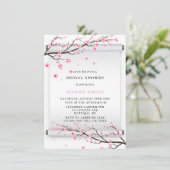 スクロール日本のさくらんぼブロッサムブライダルシャワー 招待状 (スタンド正面)