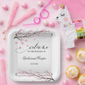 スクロール日本のさくらんぼブロッサム結婚ズ ペーパープレート (パーティー)