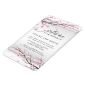 スクロール日本のさくらんぼブロッサム結婚式招待状 マグネット (左側)