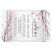 スクロール日本のさくらんぼブロッサム結婚式招待状 マグネット (横)