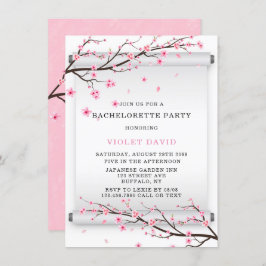 スクロール日本のさくらんぼ花バチェロレッテ 招待状