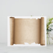 スクロール水平ヴィンテージ紙レターヘッド (スタンド正面)