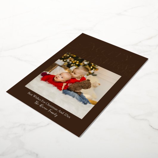 スクロール素晴らしフォントメリークリスマステンプレート 箔シーズンカード (回転した状態)