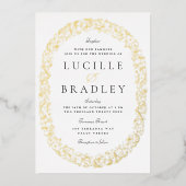 スクロール華美の楕円離れの数 箔招待状 (正面)