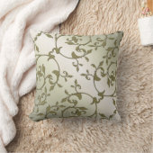 スクロール葉オリーブ クッション (ブランケット)
