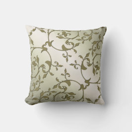 スクロール葉オリーブ クッション