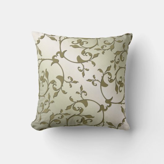 スクロール葉オリーブ クッション (正面)