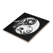 スクロール陰陽記号（黒） タイル (側面)