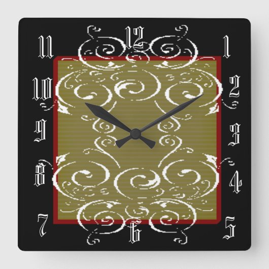 スクロール スクエア壁時計 (正面)