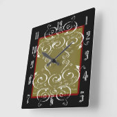 スクロール スクエア壁時計 (傾斜)