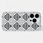 スクロール ダマスク 大きな模様 黒 灰色 白 Case-Mate iPhoneケース (裏面 (横))