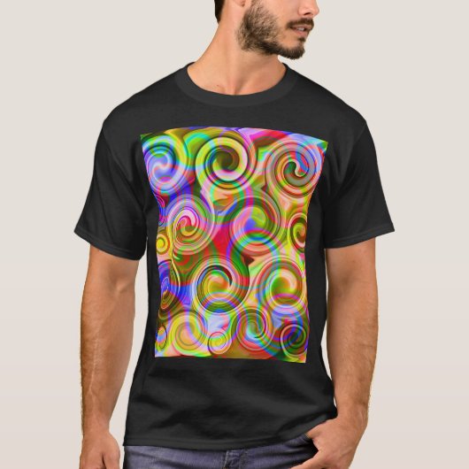 スクロール パステル 幾何学的 アブストラクト Tシャツ (正面)