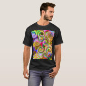 スクロール パステル 幾何学的 アブストラクト Tシャツ (正面フル)