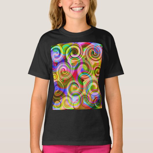 スクロール パステル 幾何学 アブストラクト Tシャツ (正面)