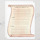 スクロール、私は、私は知っ感じている、並んだジャーナルシート (正面/裏面)