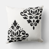 スクロールDamask Art Ib黒（白） クッション (裏面)