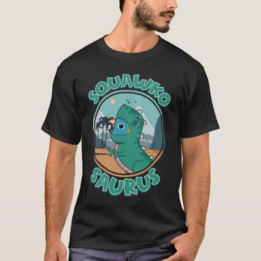 スクワコサウルスレックスオウムI青クラウン付き呉 Tシャツ (正面)