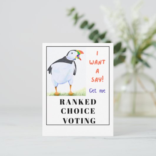 スクワックパフィンは投票で言うことを望んでいる。 シーズンポストカード (スタンド正面)